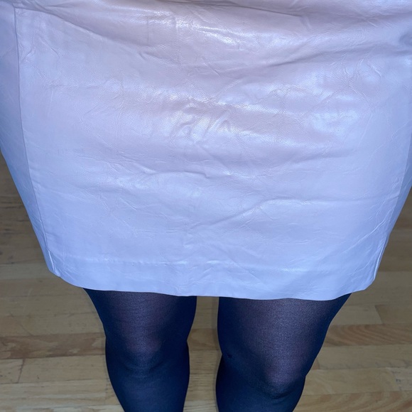 Pale Pink Faux-Leather “Plastic” Mini Skirt - Picture 7 of 7